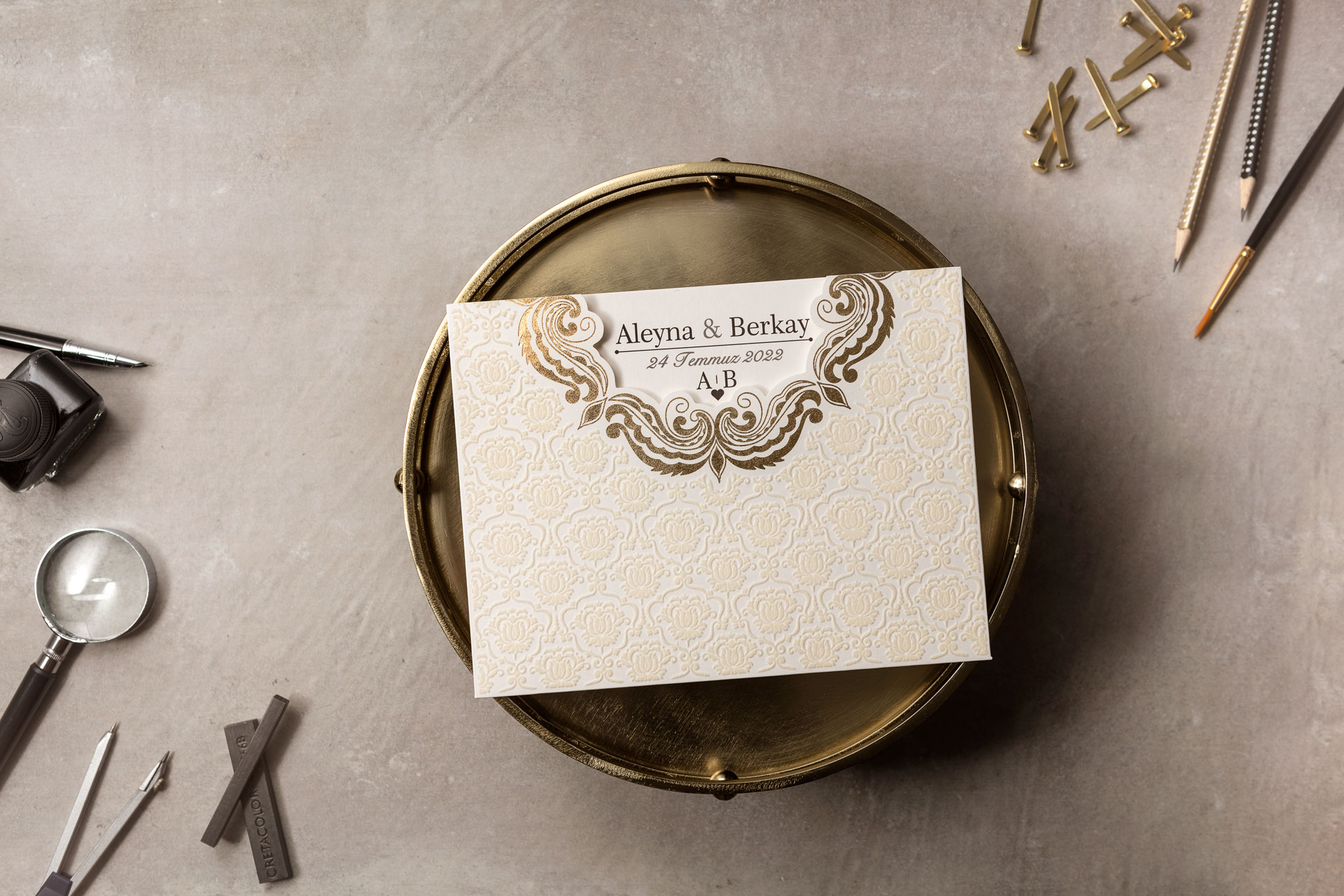 Lüks Düğün Davetiyesi 8386