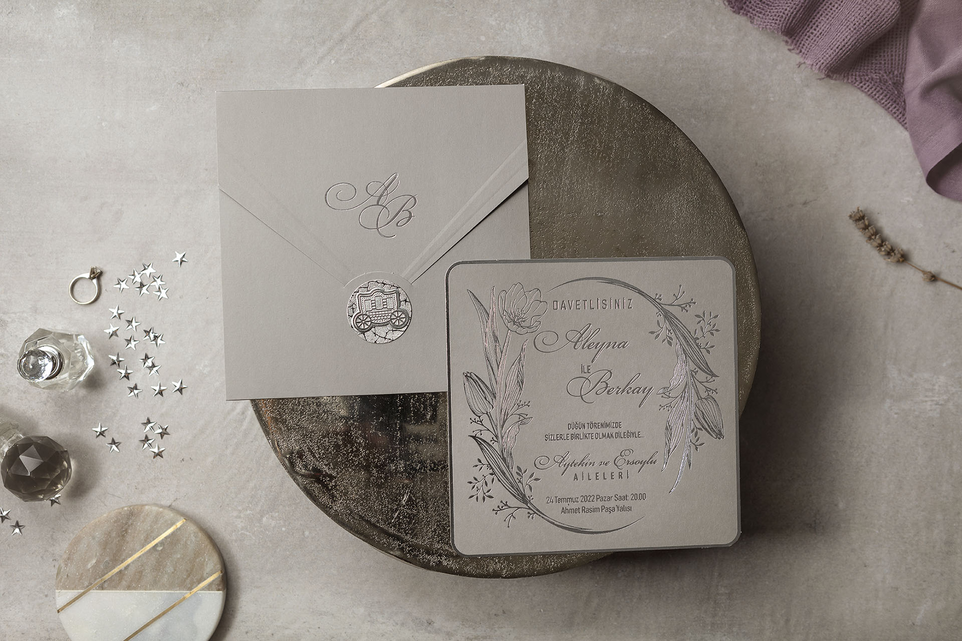 Lüks Düğün Davetiyesi 8399