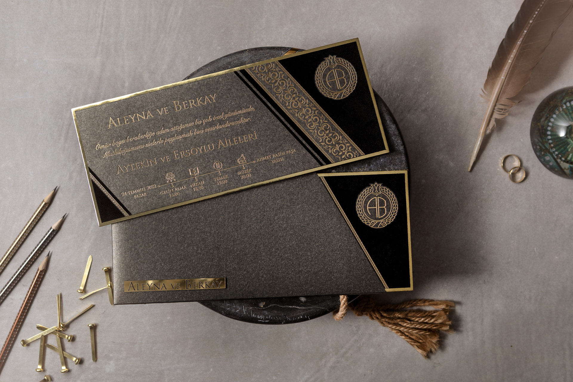 Lüks Düğün Davetiyesi 8436