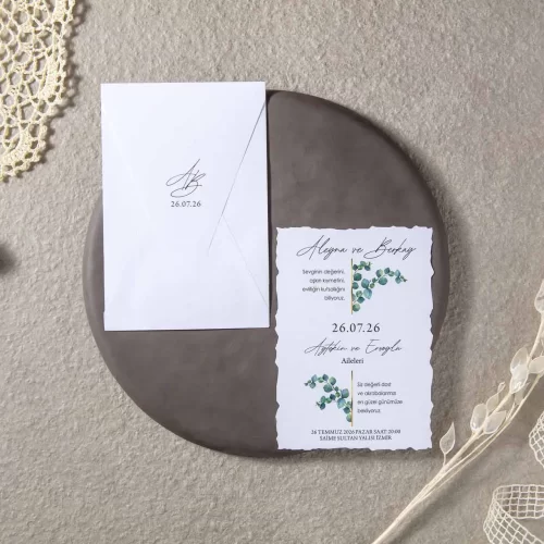 Ekonomik Düğün Davetiyesi 7096