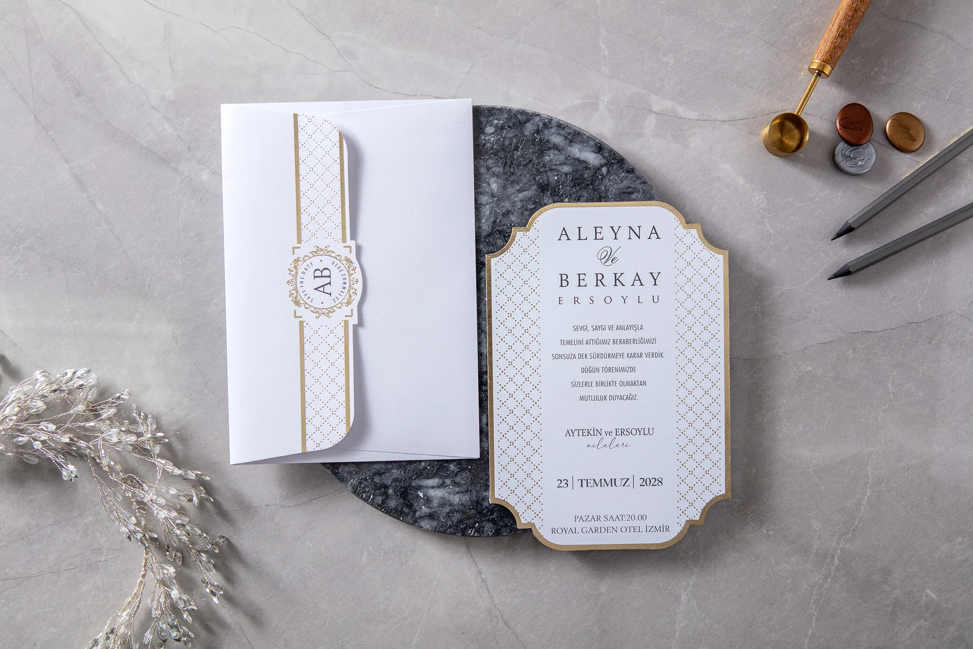 Lüks Düğün Davetiye 10674