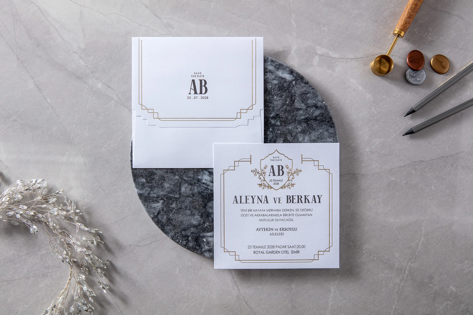 Lüks Düğün Davetiyesi 10681